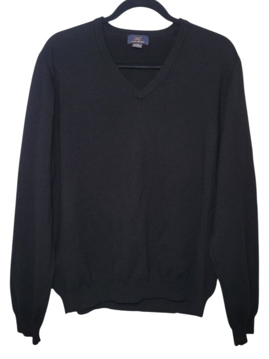 Brooks Brothers Other - Brooks Brothers Mens V Neck Sweater Merino Wool Blend Black Large Preppy